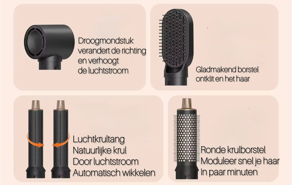 5 IN 1 Hete lucht haarstyler