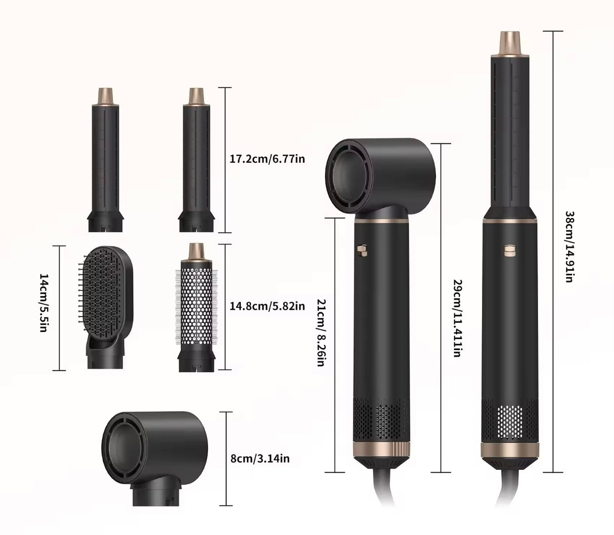 5 IN 1 Hete lucht haarstyler