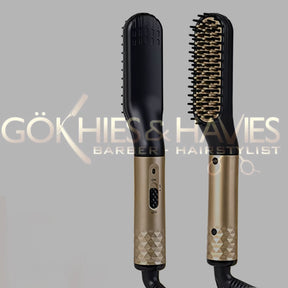 Elektrische Baard Stijlborstel – Zwart/Goud met Keramische Coating - Gökhies&Havies